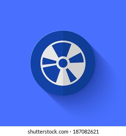 Vector modern flat blue circle icon. Eps10