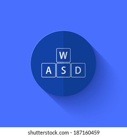 Vector modern flat blue circle icon. Eps10