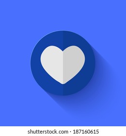 Vector modern flat blue circle icon. Eps10