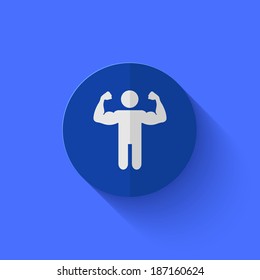 Vector modern flat blue circle icon. Eps10