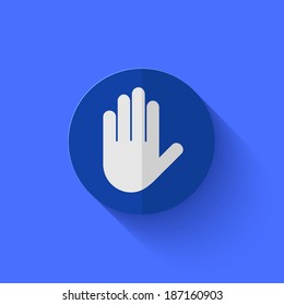 Vector modern flat blue circle icon. Eps10