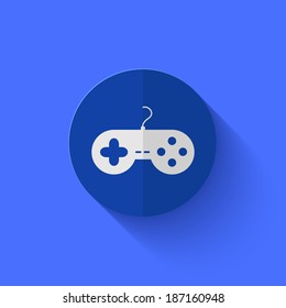 Vector modern flat blue circle icon. Eps10