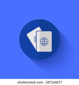 Vector modern flat blue circle icon. Eps10