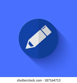 Vector modern flat blue circle icon. Eps10