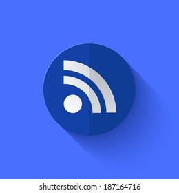 Vector modern flat blue circle icon. Eps10