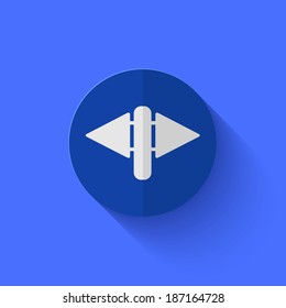 Vector modern flat blue circle icon. Eps10