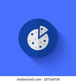Vector modern flat blue circle icon. Eps10