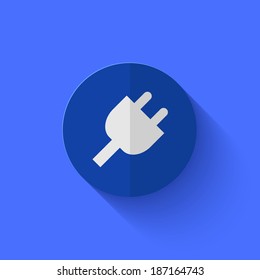 Vector modern flat blue circle icon. Eps10