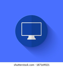 Vector modern flat blue circle icon. Eps10