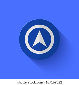 Vector modern flat blue circle icon. Eps10
