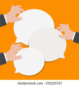 Vector modern flat bubble speech  background. business element design. Eps10