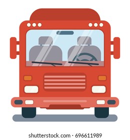 Vector modern flat cartoon illustration of front side of stylized truck.