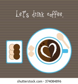 Vector modern flat coffee cup.