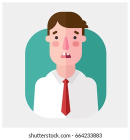 Vector modern flat and colorful icon businessman with shadow. Design elements for mobile and web applications.