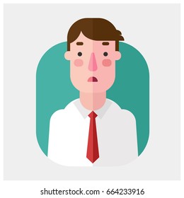 Vector modern flat and colorful icon businessman with shadow. Design elements for mobile and web applications.