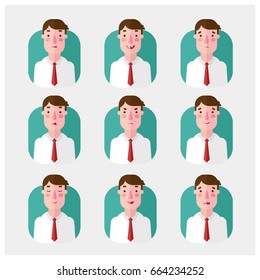 Vector modern flat and colorful icon businessman with shadow. Design elements for mobile and web applications.
