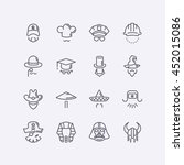 Vector modern flat design icons characters with different hats, beards, glasses and no face