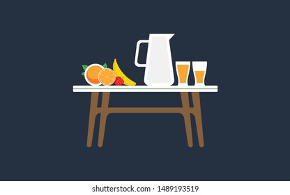 Vector modern flat design illustration of breakfast