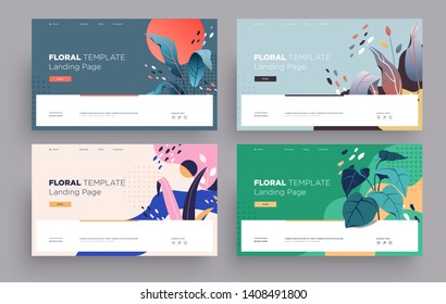 Vector modern flat design. Landing page template . Modern flat Floral vector illustration concept for business web page, website.