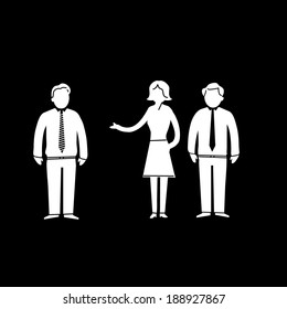vector modern flat design negotiation and dealing soft skills icon white isolated on black background