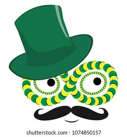 Vector modern flat design on St. Patrick day gnome with green hat