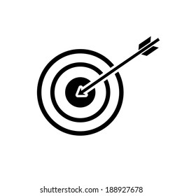 vector modern flat design target to goal and focus soft skills icon wit arrow black isolated on white background