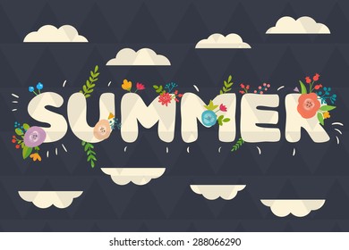Vector modern flat design vintage illustration