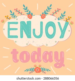 Vector modern flat design vintage motivation illustration