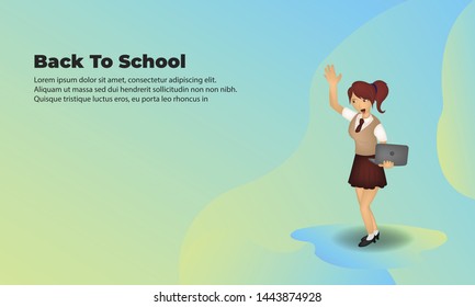 Vector modern flat education illustration Concept of online learning, university, language courses. can be use for,landing page, web, mobile app, poster, banner, flyer,kids cover Book, social media,