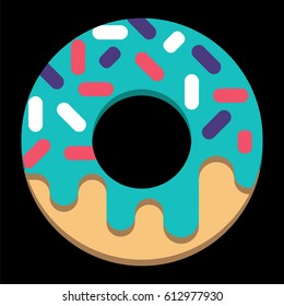 Vector modern flat geometric donut illustration