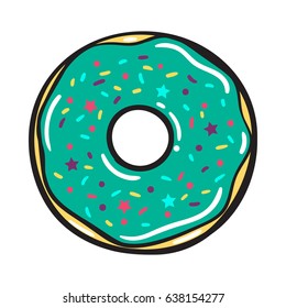 Vector modern flat geometric donut illustration.