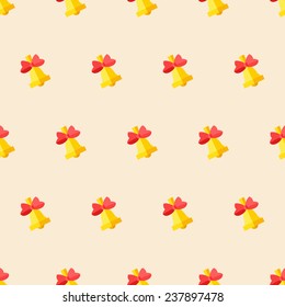 Vector modern flat holiday bell seamless pattern