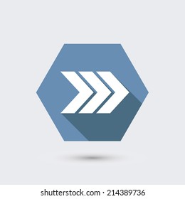 vector modern flat icon with long shadow. Eps10