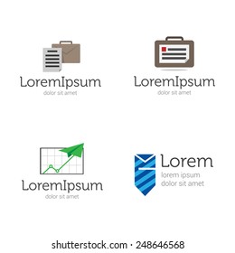 Vector modern flat law company or marketing agency logo templates set