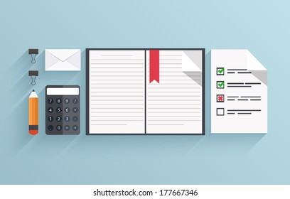 Vector modern flat ui icon on blue background