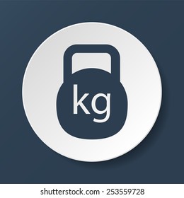 Vector modern flat white circle icon. Eps10.