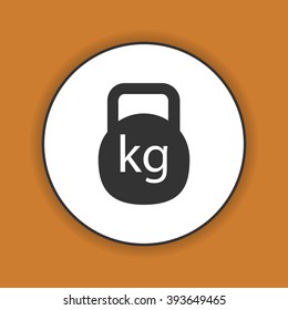 Vector modern flat white circle icon. Eps10.