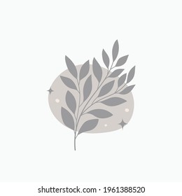 Fondo vectorial moderno de disposición floral. Cuidada y delicada ilustración botánica con hojas y plantas.