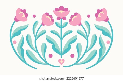 Vector modern floral arrangement background. Cute delicate botanical illustration with leaves and plants.