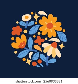 Vector modern floral arrangement background. Cute delicate botanical illustration with leaves and plants.