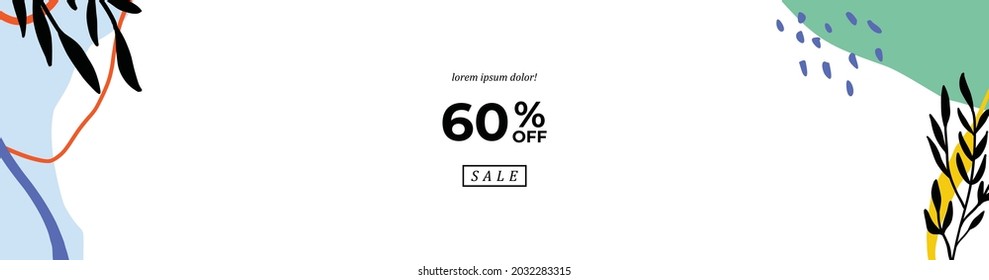 Vector modern floral banner design for social media cover, flyer, invitation card, website design