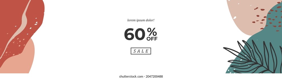 Vector modern floral banner design for social media cover, flyer, invitation card, website design, book cover, poster