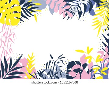 vector modern floral composition of palm leaves and branches