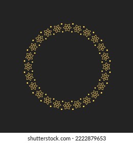 Vector Modern Floral Leaf Circular Wreath