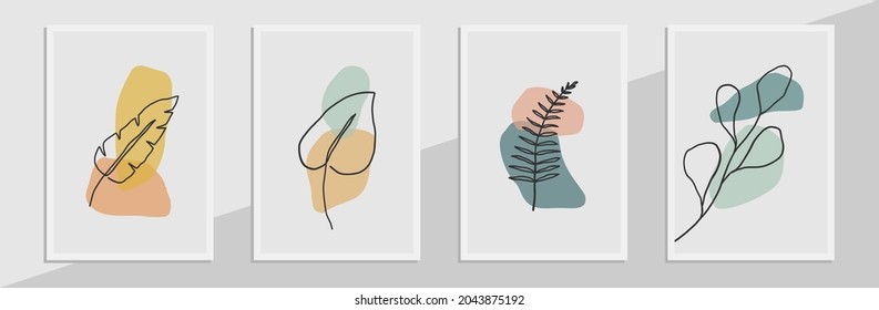 Diseño de póster floral vectorial moderno para portada de medios sociales, volante, tarjeta de invitación, diseño de sitios web, portada de libros, banner, arte mural