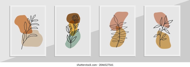 Diseño de póster floral vectorial moderno para portada de medios sociales, volante, tarjeta de invitación, diseño de sitios web, portada de libros, banner, arte mural