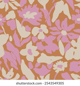 Vector modern flower pattern seamless repeat pattern digital artwork