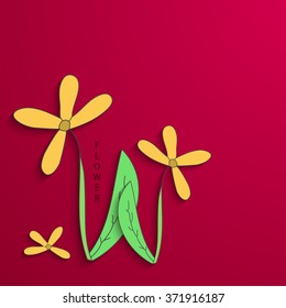 Vector modern flowers background for invitation or postcard