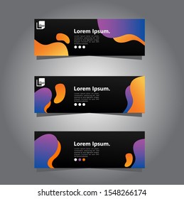 Vector modern fluid abstract design banner web template.