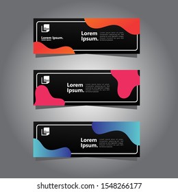 Vector modern fluid abstract design banner web template.
